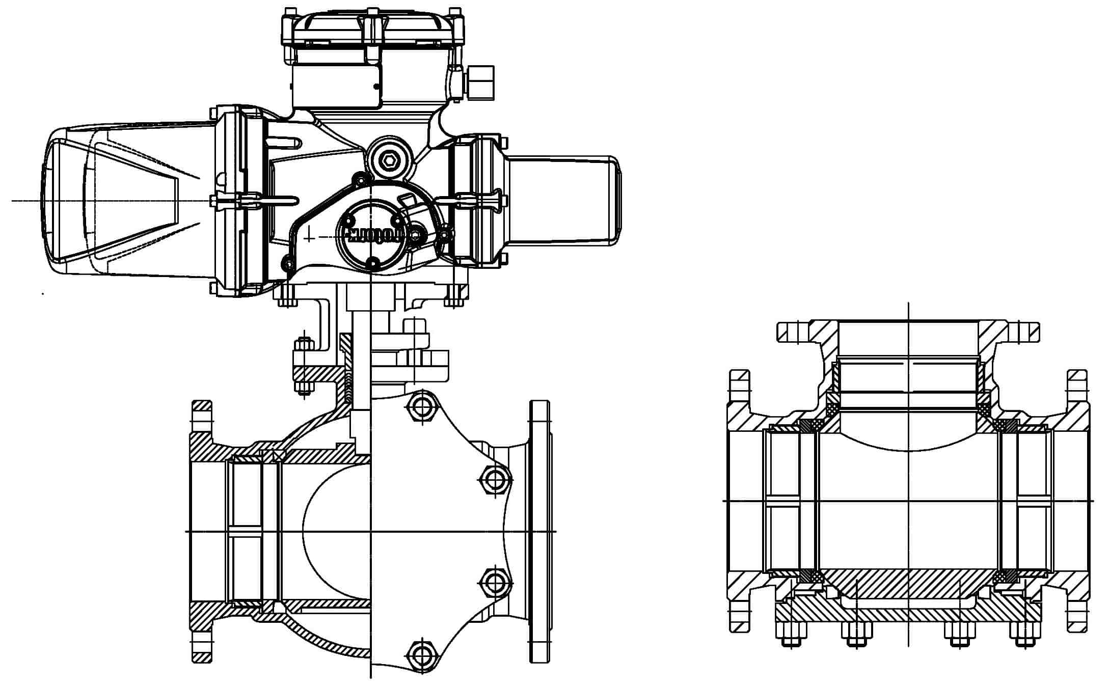 T type floating ball valve