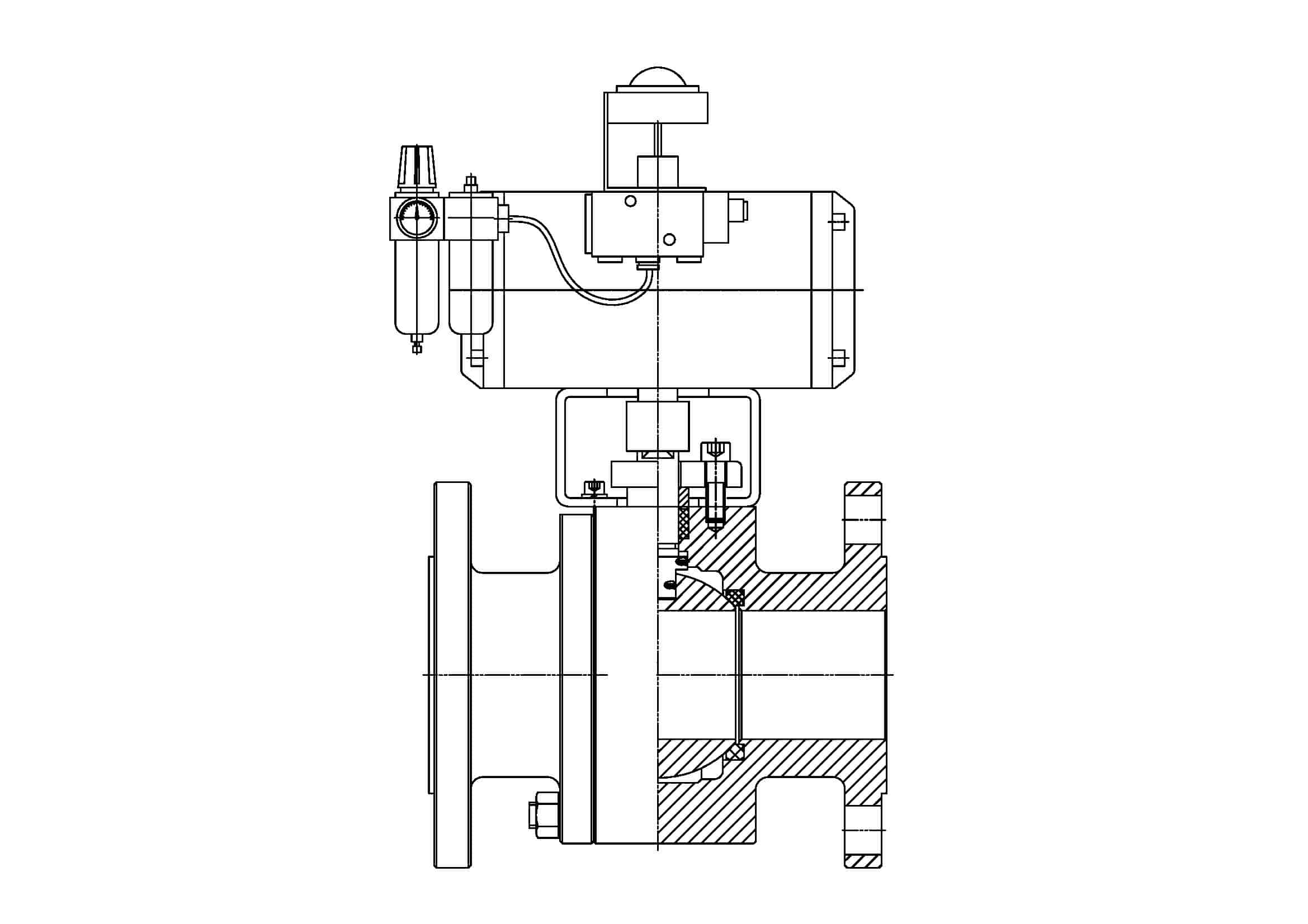 Pneumatic actuated ball valve